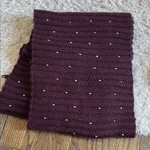 Purple Knit Scarf with Beaded Accents